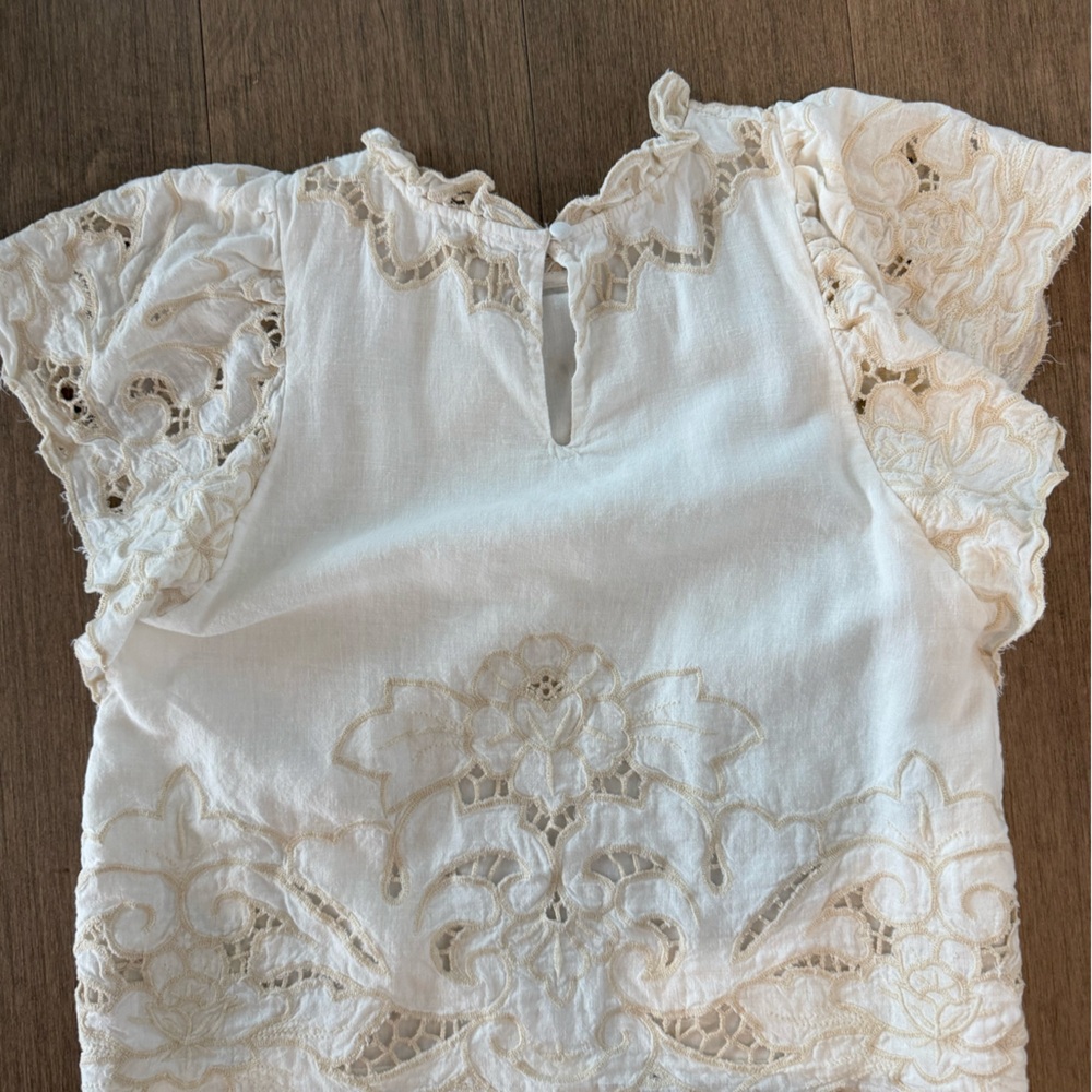 Anthropologie Cream Lace Blouse - Picture 3 of 4